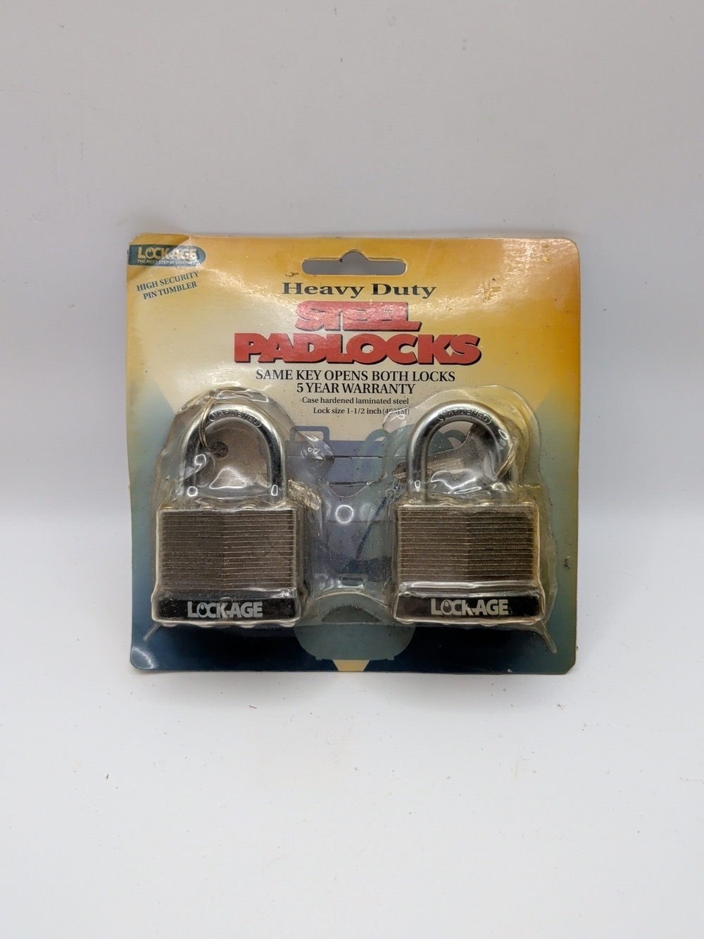 Lockage Complete 2 Pack Heavy Duty Steel Padlocks - Lock Size 1.5 Inch 40 Mm (F)